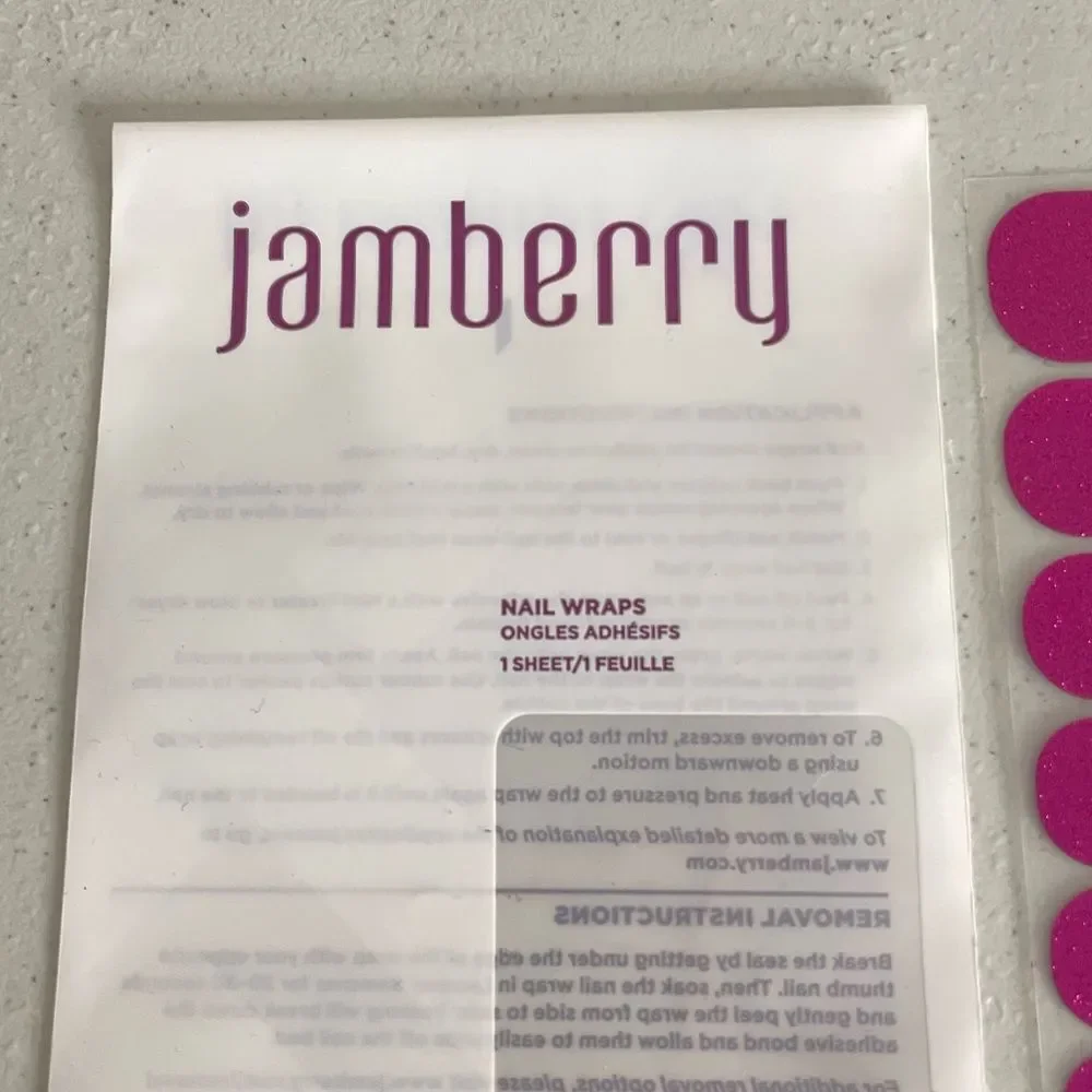 Jamberry Fierce Fuchsia Sparkle Full Sheet Nail Wraps A610